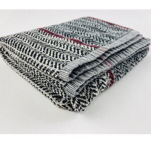 1 Cecil Saydah Hand towel 1970s Black Red Grey European Collection Cotton Arrows